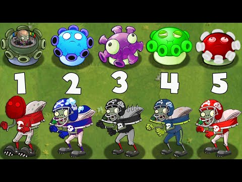 Plants vs Zombies Mod | Zombotany - All GLOOM-SHROOM Plants VS All FOOTBALL Zombie