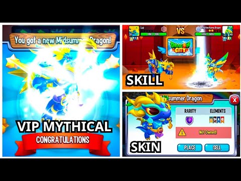 VIP MYTHICAL MIDSUMMER DRAGON REVIEW | WIZARD'S HOLLOW | MIDSUMMER PUZZLE ISLAND | Dragon City 2023