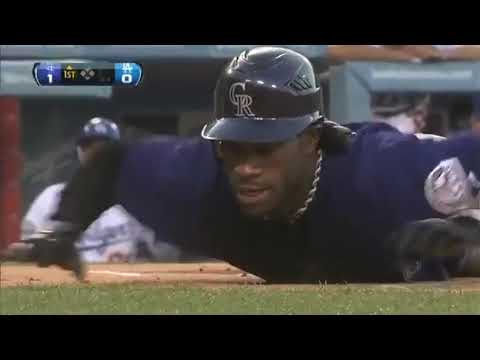 Eric Young Jr. Inside the Park Home Run vs. Dodgers (8/08/2012)