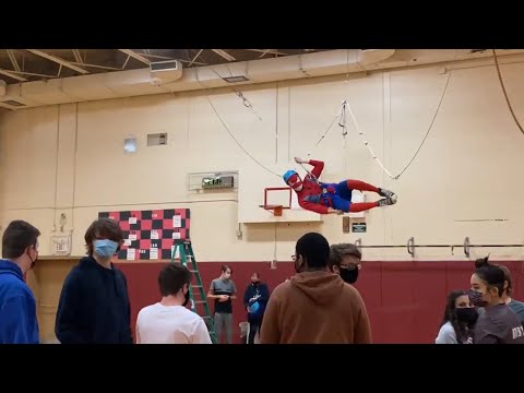 Spider-Man Swinging in Gym Class