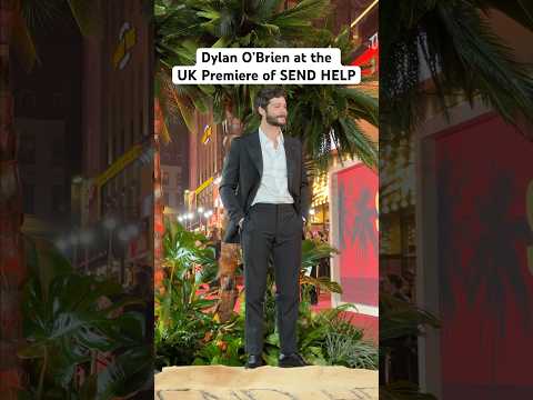 Dylan O’Brien brings boss energy to the red carpet in London for the UK Premiere of SEND HELP