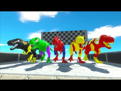 Hunting found Jurassic world evolution 5 T-REX Justice League Superhero - Dinosaurs Race Champions