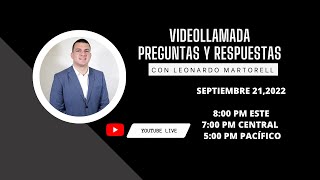VIDEOLLAMADA PARA PREGUNTAS Y RESPUESTAS - SEPTIEMBRE 21, 2022