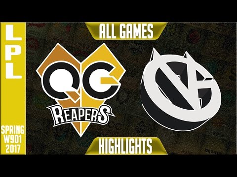 QG Reapers vs Vici Gaming Highlights All Games - LPL Spring 2017 W9D1 - QG vs VG All Games