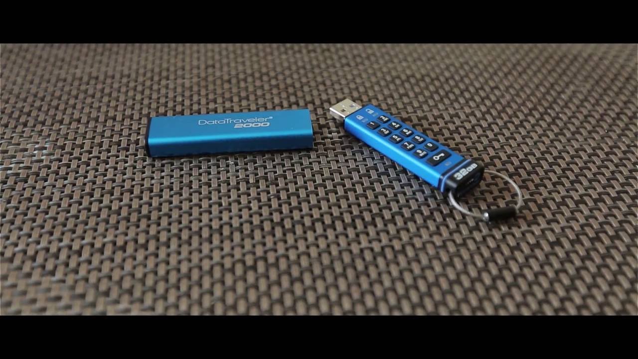 flash накопитель Kingston DataTraveler 2000 32GB (c PIN-кодом и шифрованием данных) USB 3.0
