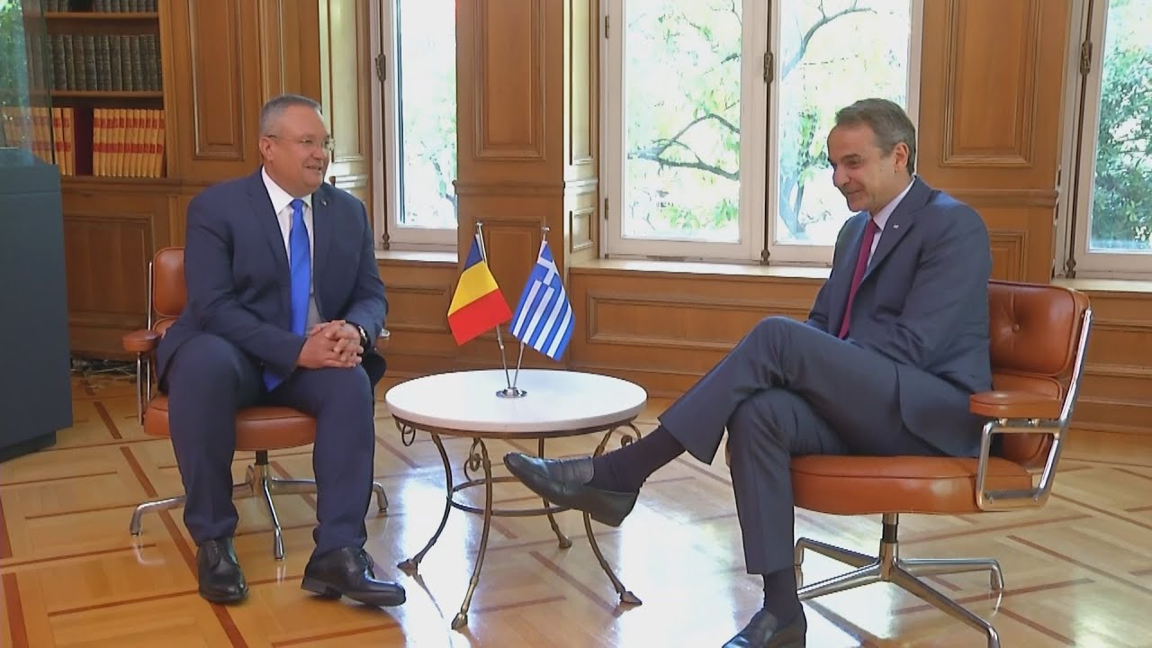 Συνάντηση του Κυριάκου Μητσοτάκη με τον Πρωθυπουργό  της Ρουμανίας  Nicolae Ciuca