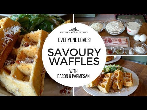 Amazing SAVOURY WAFFLES with BACON & PARMESAN