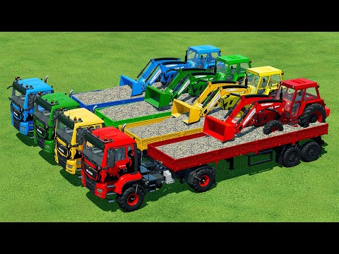 LOAD AND TRANSPORT STONES WITH URSUS TRACTORS - Farming Simulator 22