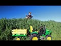 We lost our Power Wheels tractor in the grass | Tractors for kids on the farm adventure