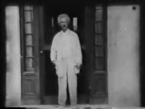 Mark Twain at Stormfield, 1909 (Edison film slowed to 12 fps)