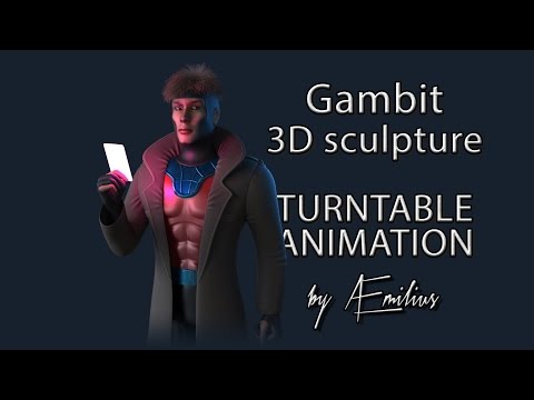 Gambit 3D sculpture - Turntable animation
