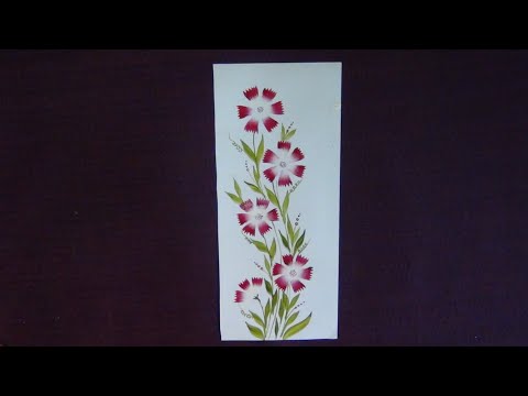 Easy one stroke Flower painting| Acrylic Flowers| Dianthus/ Carnation Flowers| Brush Stroke art|