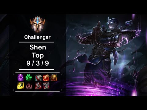 [4K] LOL Challenger Shen Top (9/3/9) Ep315