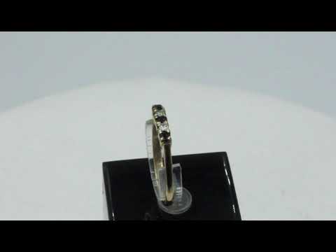 9ct Yellow Gold Diamond and Sapphire Half Eternity 2g Size P 1/2 Ring - 0353164