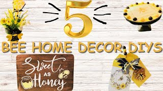 🐝DOLLAR TREE BEE THEMED DIYS | BEE DIYS | SPRING DIYS🐝