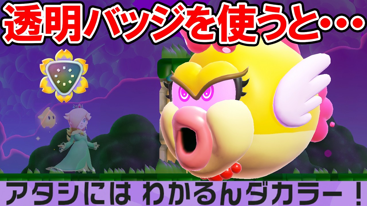 【マリオワンダー リンリンパーク】透明バッジを使うと・・・困惑するボスたち【スーパーマリオブラザーズ ワンダー Nintendo Switch 2 Edition + みんなでリンリンパーク】