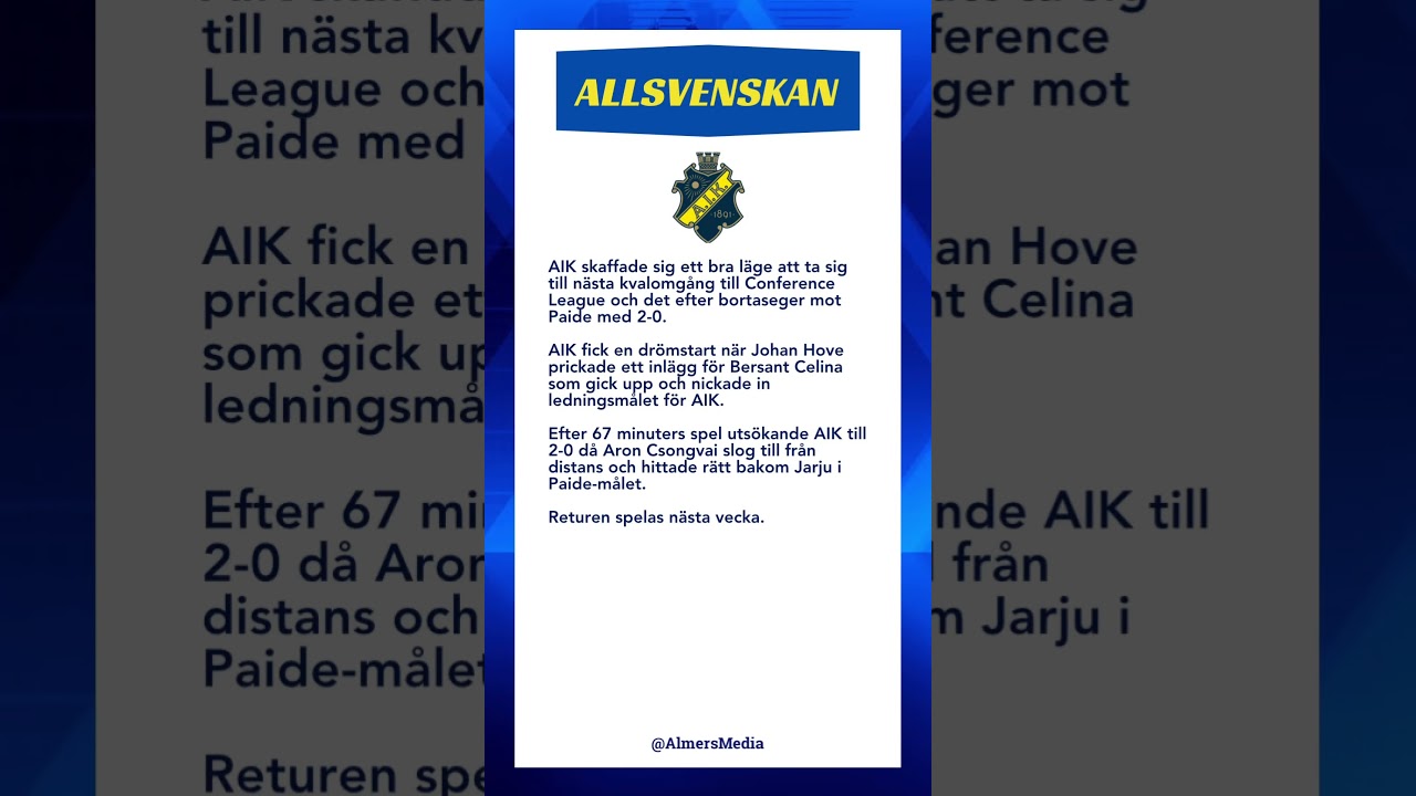 #Fotboll #europaconferenceleague #AIK