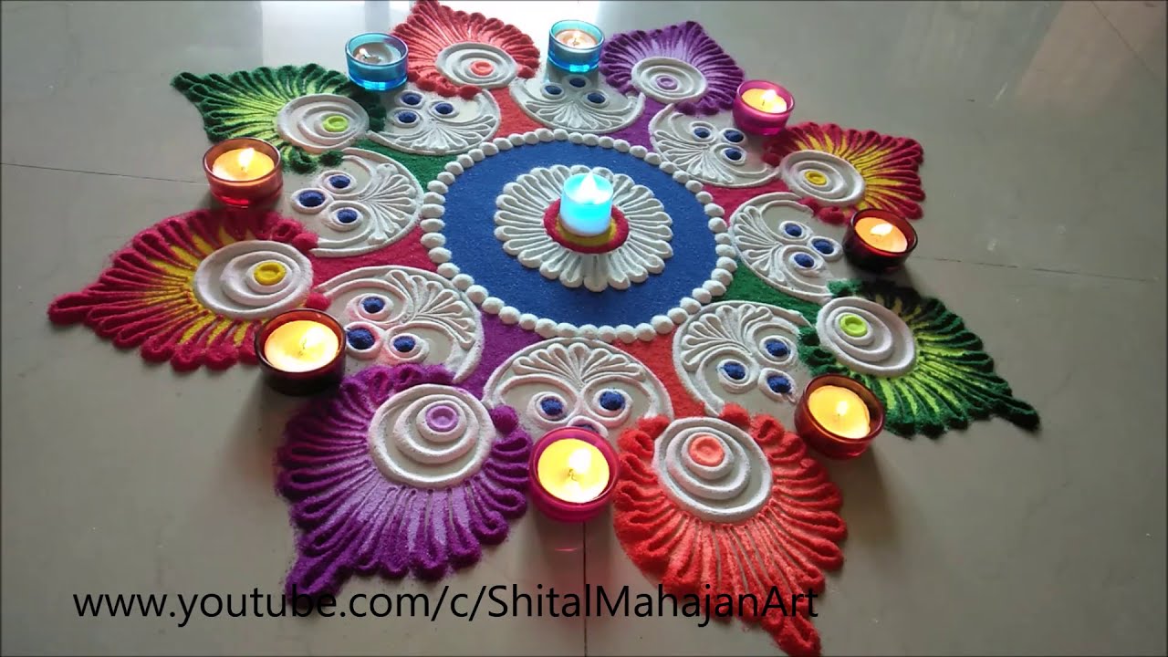 big rangoli design for navaratri by shital mahajan