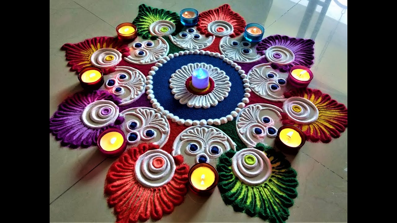 Big rangoli design for navaratri by shital mahajan