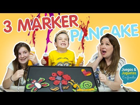 3 MARKER CHALLENGE con PANCAKE art //  dibujos bonitos PRIMAVERA