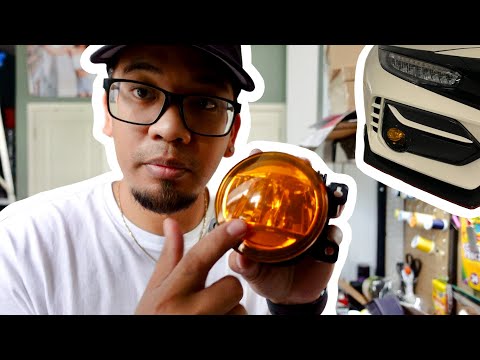 Vinyl wrapping the Type R fog lights JDM yellow | FK8 Ep 003 [4K]