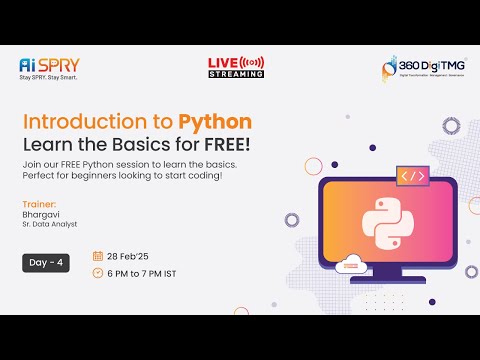 Python for Beginners Learn Python Basics for FREE Day 1 360DigiTMG