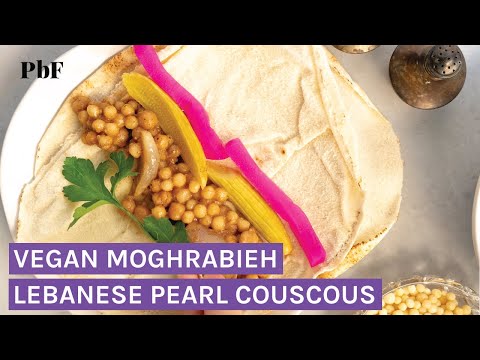 Super Delish Moghrabieh (Vegan Lebanese Pearl Couscous)