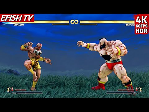 Dhalsim vs Zangief (Hardest AI) - Street Fighter V | 4K 60FPS HDR
