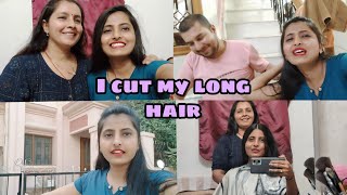 I cut my long hair|| ye kya ho gya raju bhai ne sari hair style bigad di meri😐😒