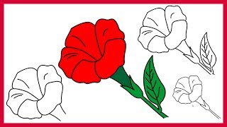 How to Draw a Rose for Kids - Easy Step By Step Drawing Lessons for Kids