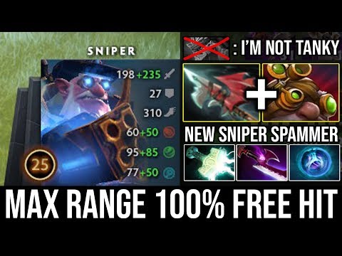 Brutal Max Attack Range 100% Free Hit NEW Sniper Spammer Destroyed 8000 MMR BB 22Kills - DotA 2