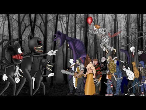 Cartoon Cat, Dog & Mouse Vs Slenderman, Jeff The Killer, CatNap, Michael Myers, Jason Voorhees, It..