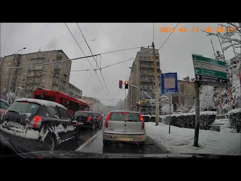 Driving in Serbia: Snow in Belgrade 11.1.2021.