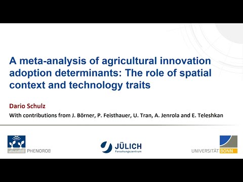 Dario Schulz - A meta-analysis of agricultural innovation adoption determinants