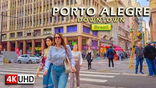 🇧🇷 Walking Through Downtown Porto Alegre — Real Life in Southern Brazil 【 4K UHD 】