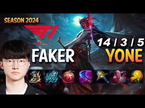 T1 Faker YONE vs AKALI Mid - Patch 14.2 KR Ranked | lolrec