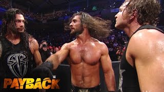 WWE Network: Rollins, Reigns and Ambrose Triple Power Bomb Randy Orton through the announce table