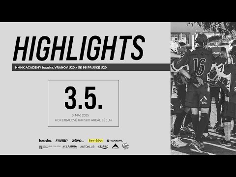 Highlights: HMHK Academy bauska. Vranov U20 - ŠK 98 Pruské U20