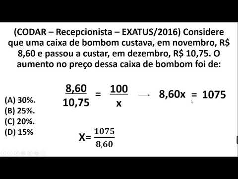#27 - Porcentagem - matemática Questão de concurso