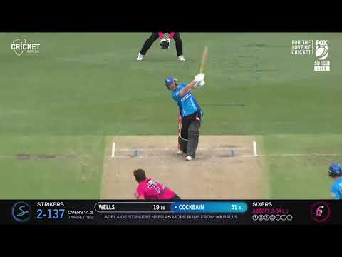 cricketcomau Ian Cockbain getting this done quick 6 😱😱😱
