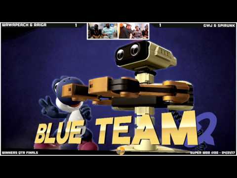 WBB #80  GwJ & Spirunk vs Raiga & Wawa Peach   Winners Qtr Finals   Smash 4 Doubles