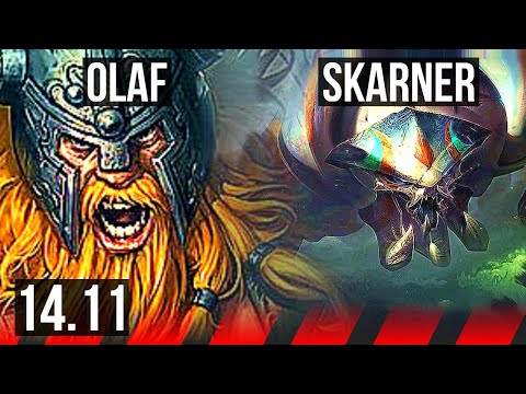 OLAF vs SKARNER (TOP) | 9/1/4, Legendary, 500+ games | KR Master | 14.11