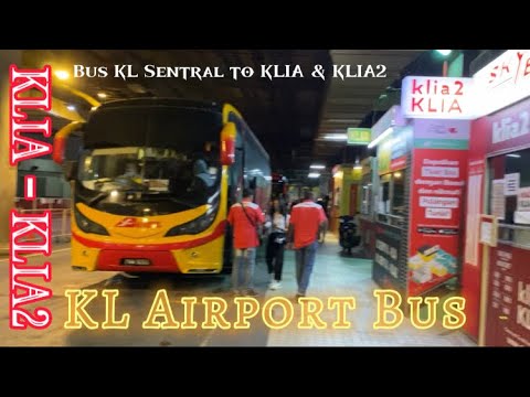 Estação de ônibus KL Sentral para KLIA e KLIA2. Aeroporto KLIA para KLIA2. Aeroporto Internacional de Kuala Lumpur