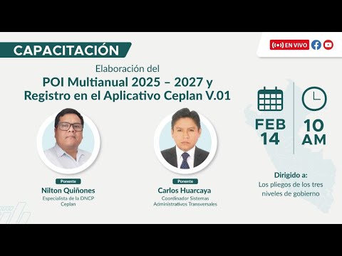 Taller Virtual de Elaboración del POI Multianual 2025 – 2027 y registro en el Aplicativo Ceplan V.01, video de YouTube