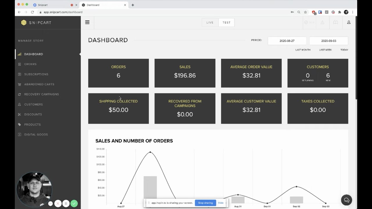 Snipcart Tutorial - Merchant Dashboard Overview