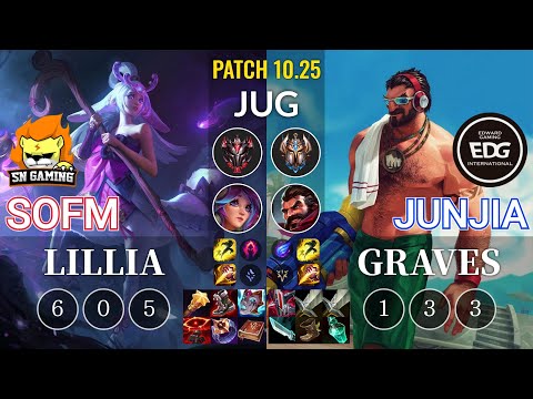 SN SofM Lillia vs EDG JunJia Graves Jungle - KR Patch 10.25