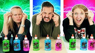 TWIN TELEPATHY SLIME Challenge zu dritt | Sind Kathi, Kaan &amp; Nina Schleim Drillinge? Triplets Slime