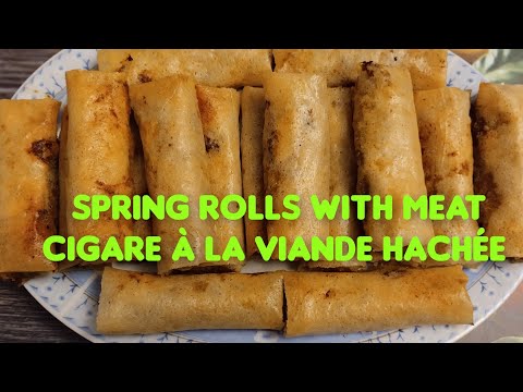 Spring rolls with meat / Cigare à la viande hachée facile et rapide #food #asmr #recipe #cooking
