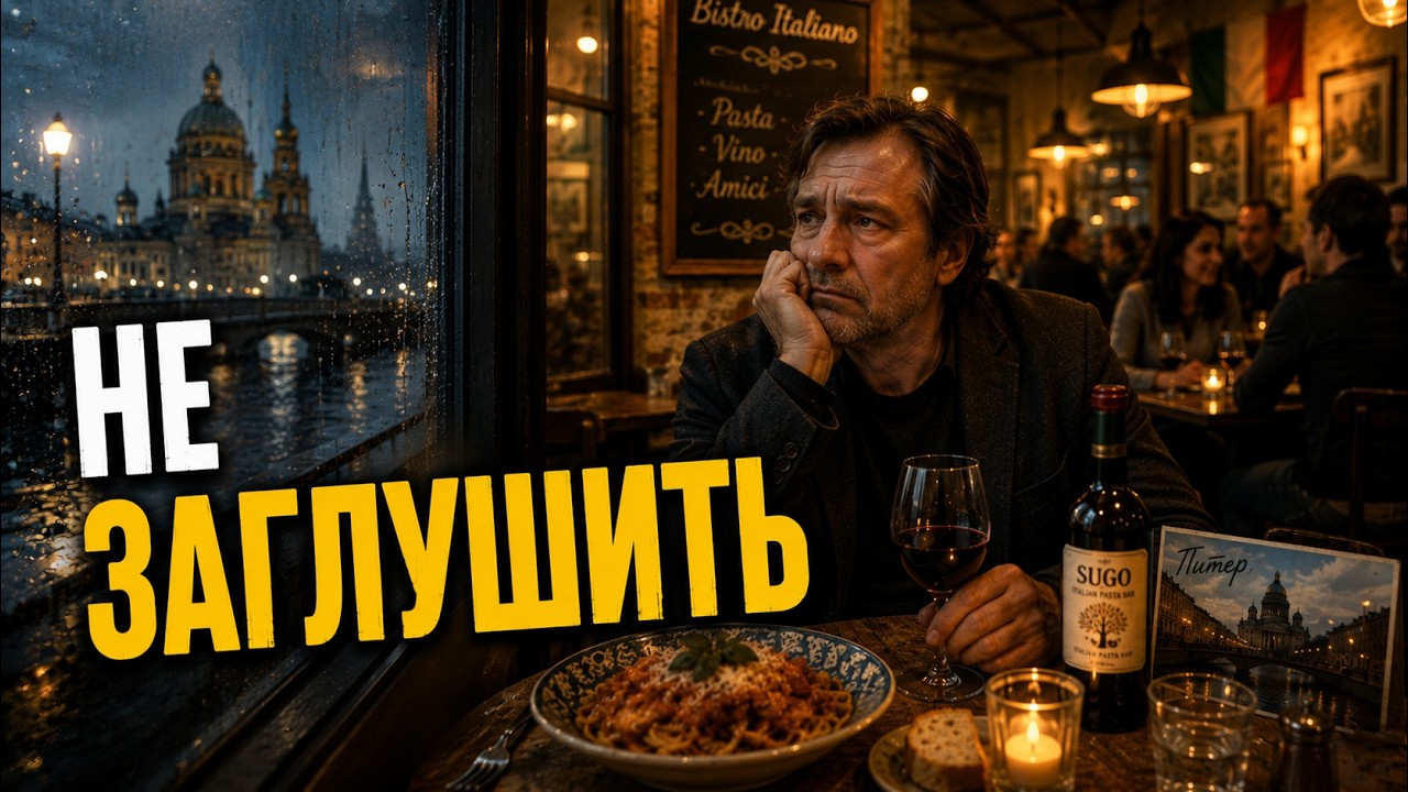 Тоска по Питеру в глазах. Виктор страдает в итальянском бистро