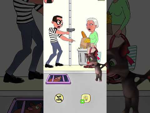 My tom scare the thief' 😱😂| my talking tom #funny #mytom2 #challnge #games #shorts